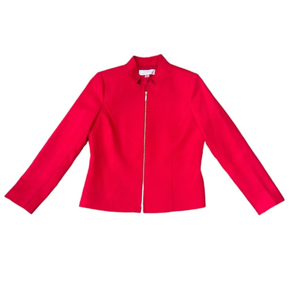 tahari red blazer